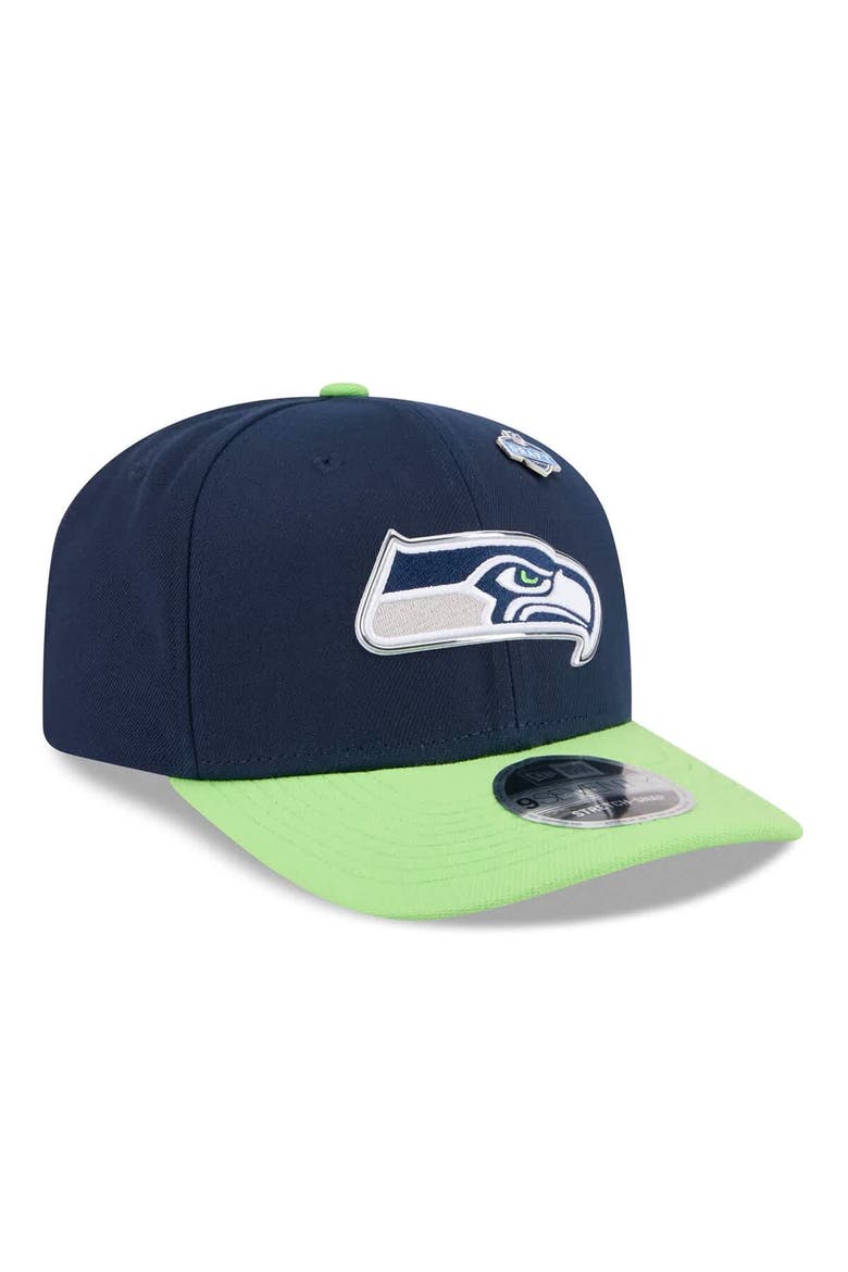 Men's New Era  College Navy/Neon Green Seattle Seahawks 2026 NFL Draft 9SEVENTY Adjustable Hat, Alternate, color, College Navy