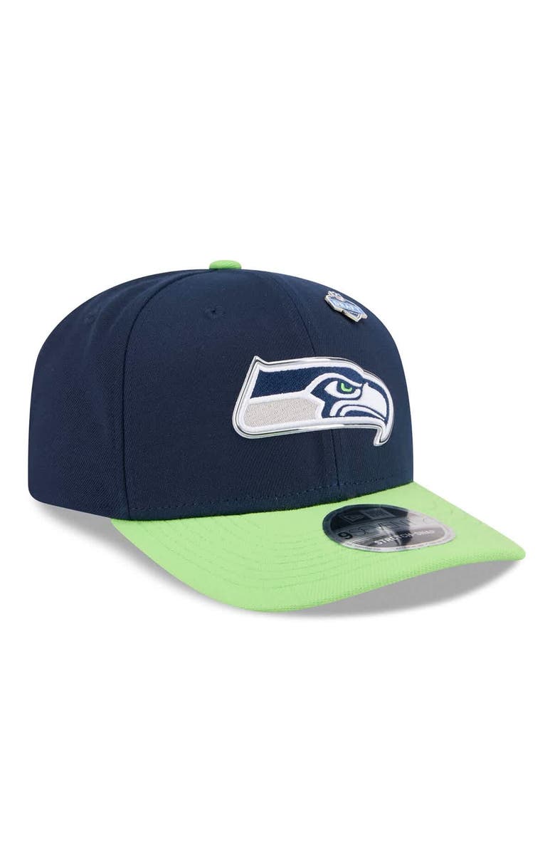 New Era Men's New Era  College Navy/Neon Green Seattle Seahawks 2026 NFL Draft 9SEVENTY Adjustable Hat, Alternate, color, College Navy
