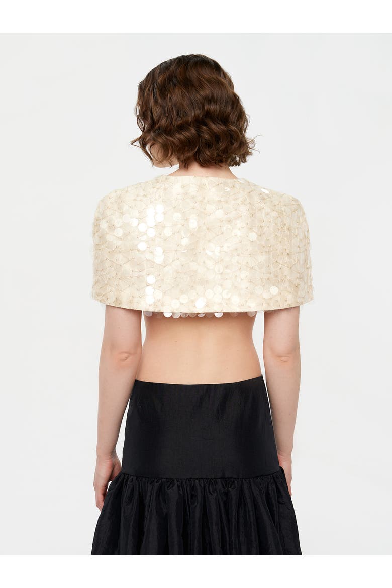Embelished Mini Cape, Alternate, color, Starlight White