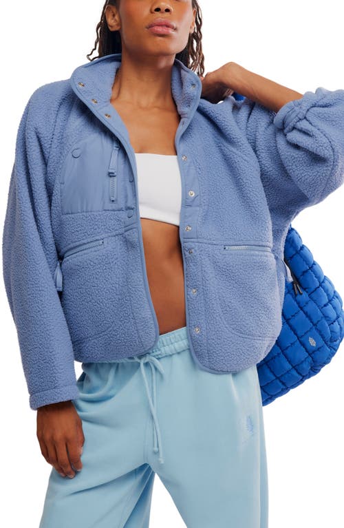 Free People Fp Movement Hit The Slopes Fleece Jacket In Blue