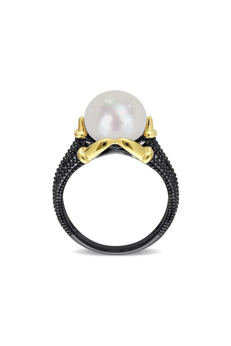Cultured Pearl Two-Tone Ring, Alternate, color, WHITE