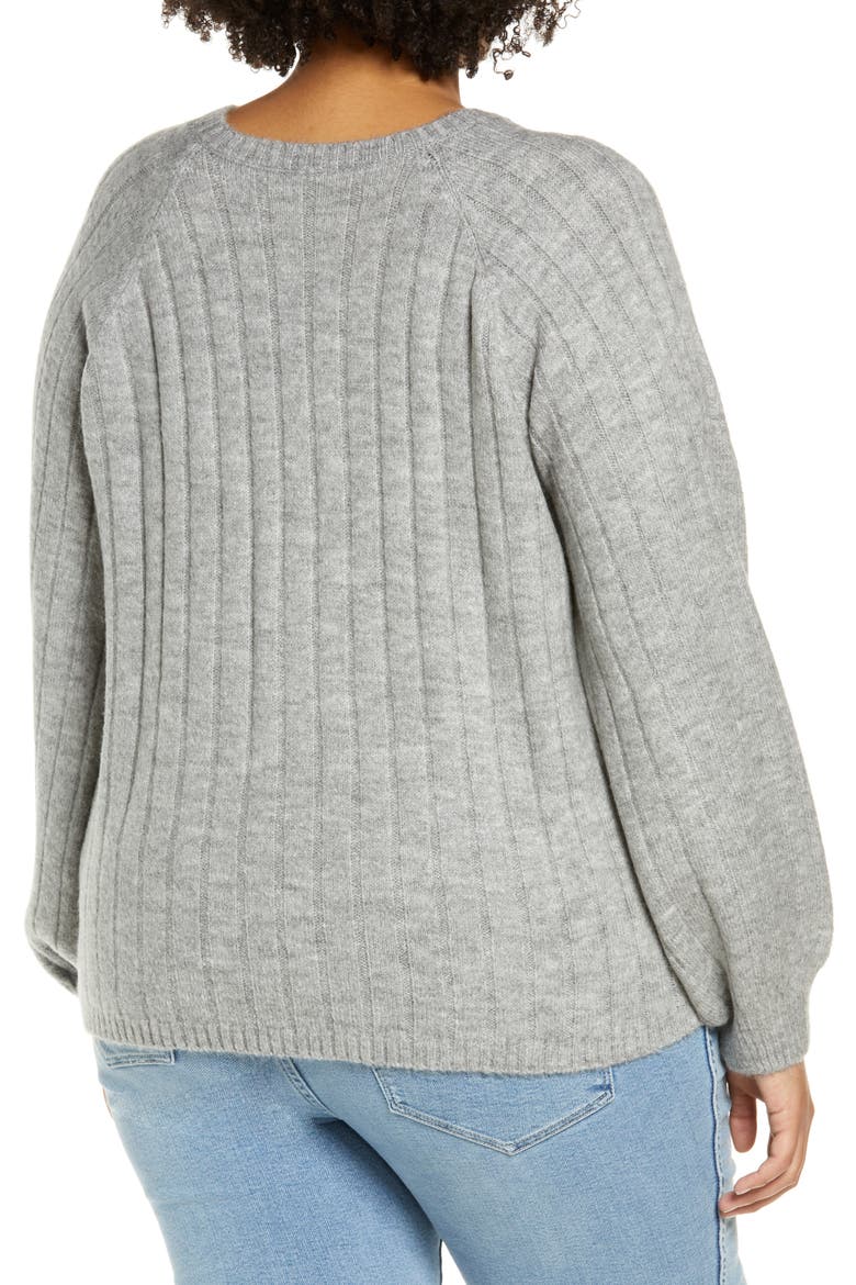 Kaylee V-Neck Sweater, Alternate, color, GREY MELANGE