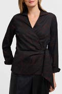 Foxcroft Salina Print Wrap Shirt