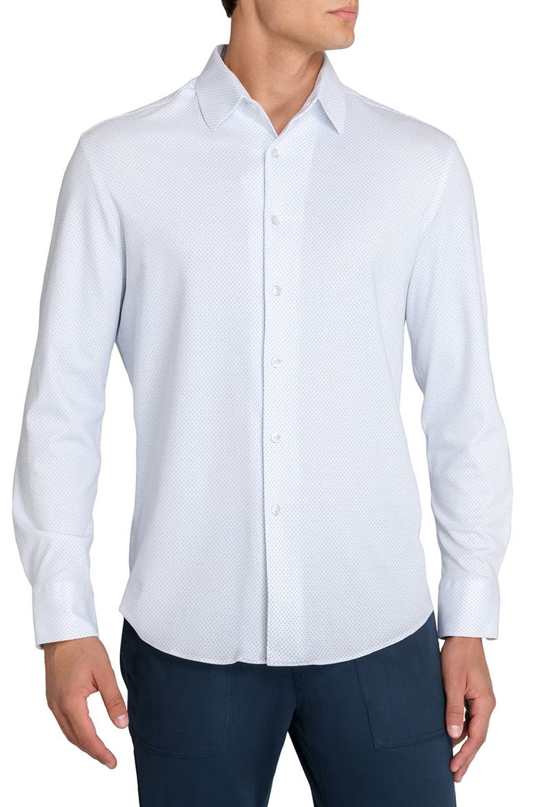 Solid Knit Long Sleeve Basic, Main, color, WHITE/BLUE