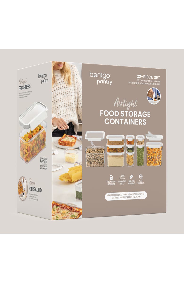 BENTGO 10-Piece Food Storage Pantry Containers, Alternate, color, Snow