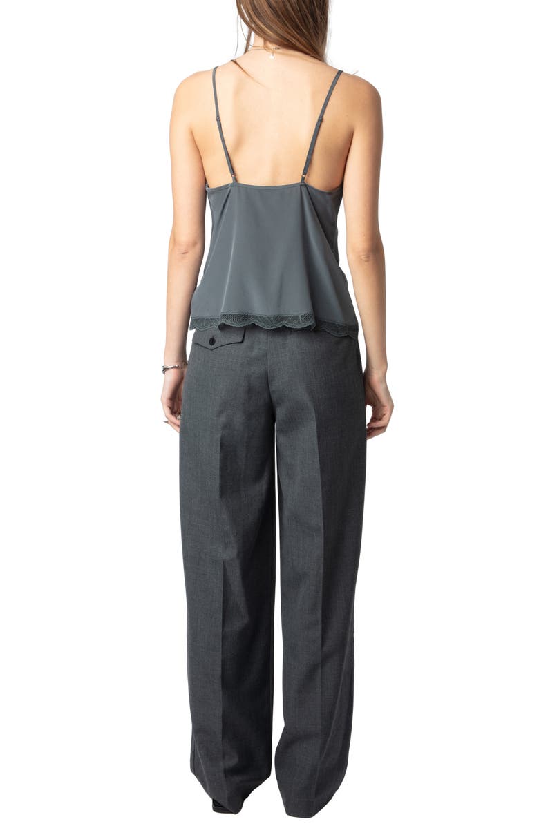 Zadig & Voltaire Puros Tailleur Raw Edge Wide Leg Pants, Alternate, color, 