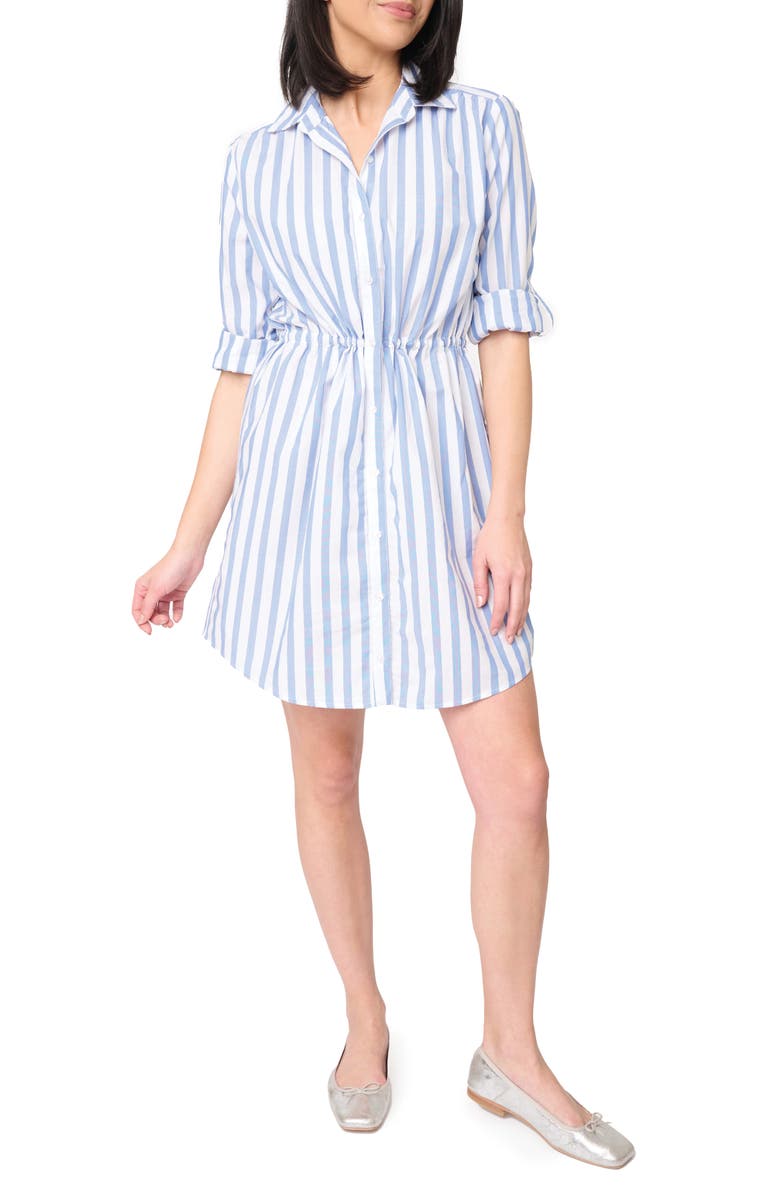 GIBSONLOOK Long Sleeve Stripe Shirtdress, Main, color, 