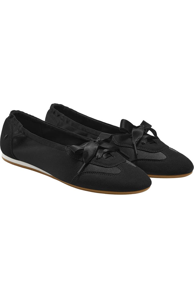 VIVAIA Round-Toe Satin Sneakerina, Main, color, Black