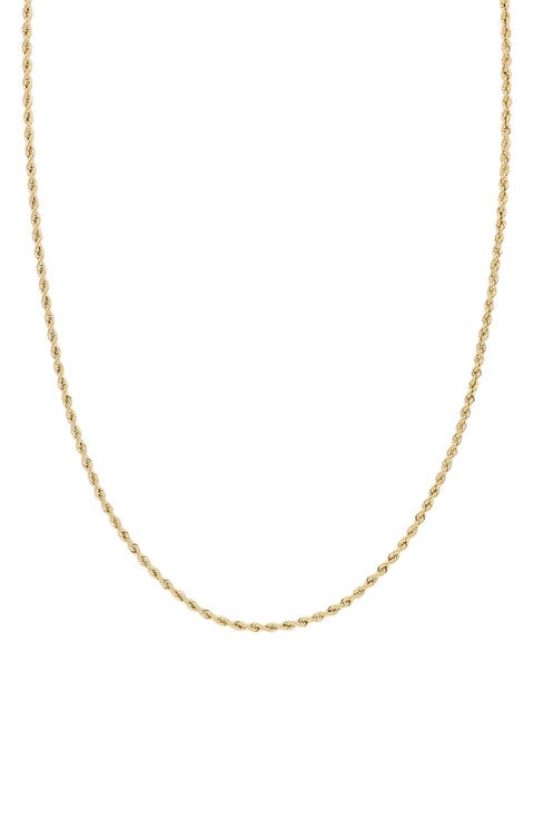 14K Gold Rope Chain Necklace