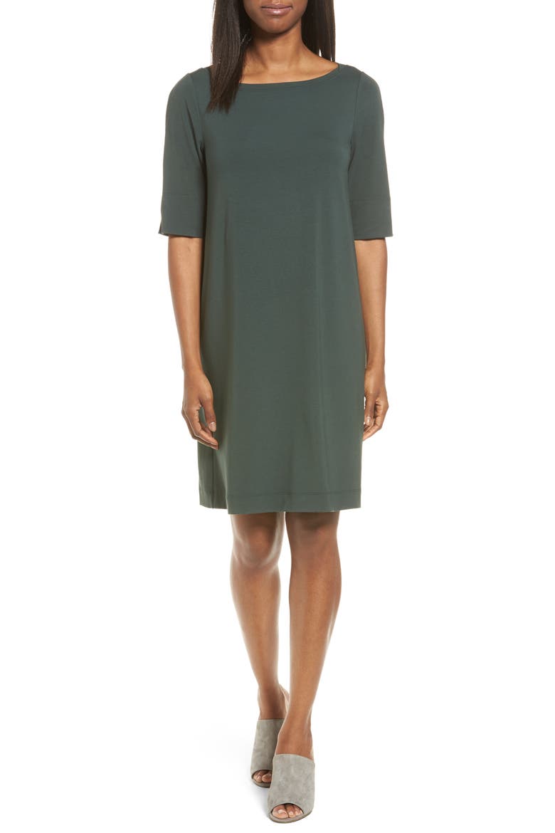 Jersey Shift Dress, Main, color, BALSAM