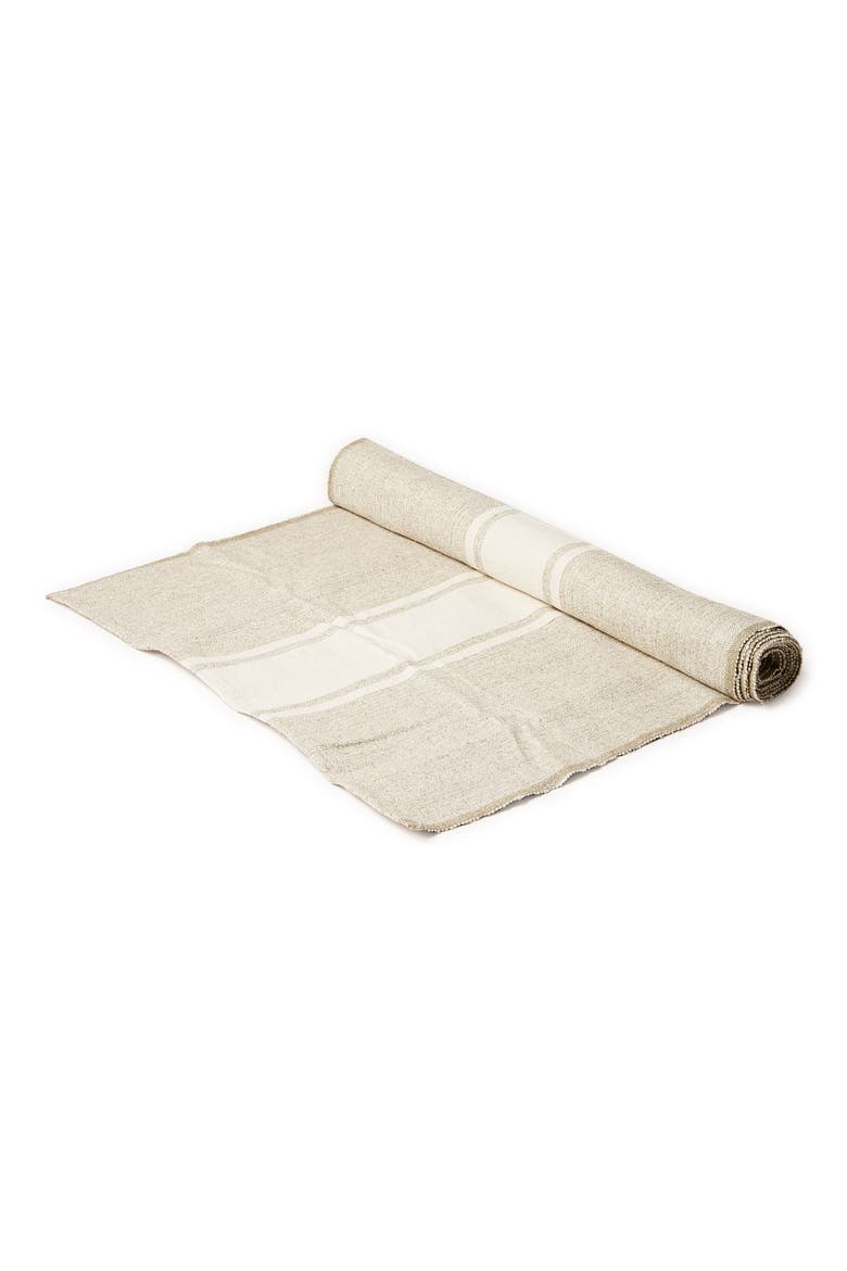 Stripe Linen Table Runner, Main, color, NATURAL
