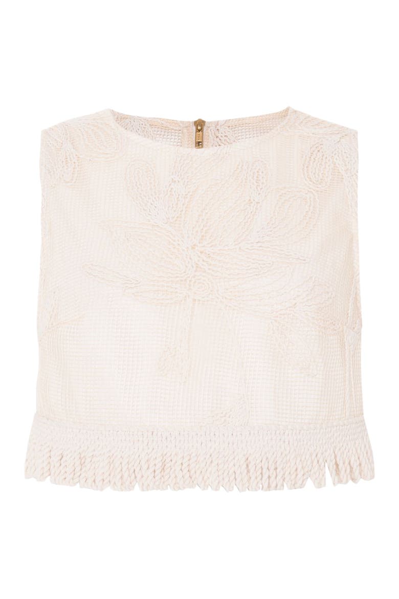 Joy Lace Fringe Top, Alternate, color, OFF WHITE