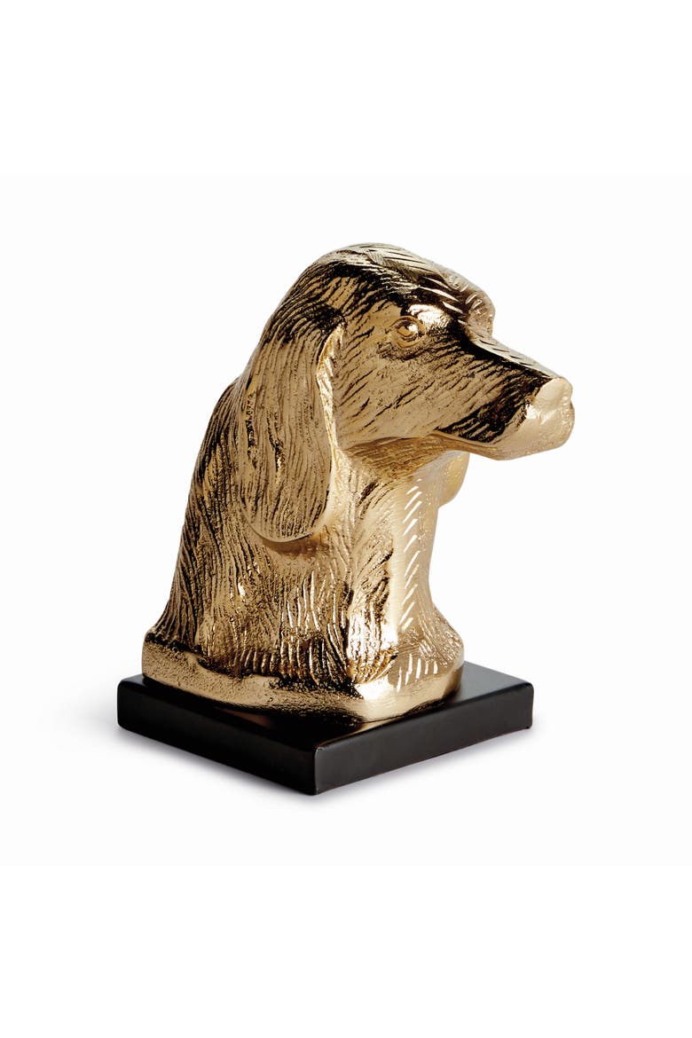 Distinguished Dog Bust Sculpture - Handcrafted, Main, color, Gold