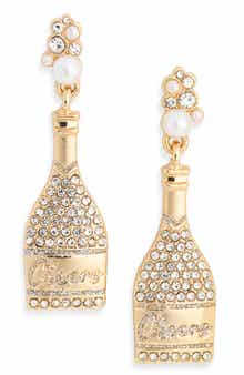 Leith Champagne Bottle Drop Earrings