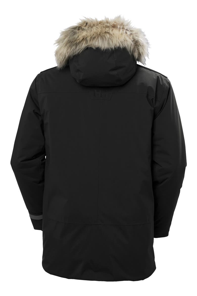 Reine Waterproof Insulated Parka with Faux Fur Trim Hood, Alternate, color, BLACK