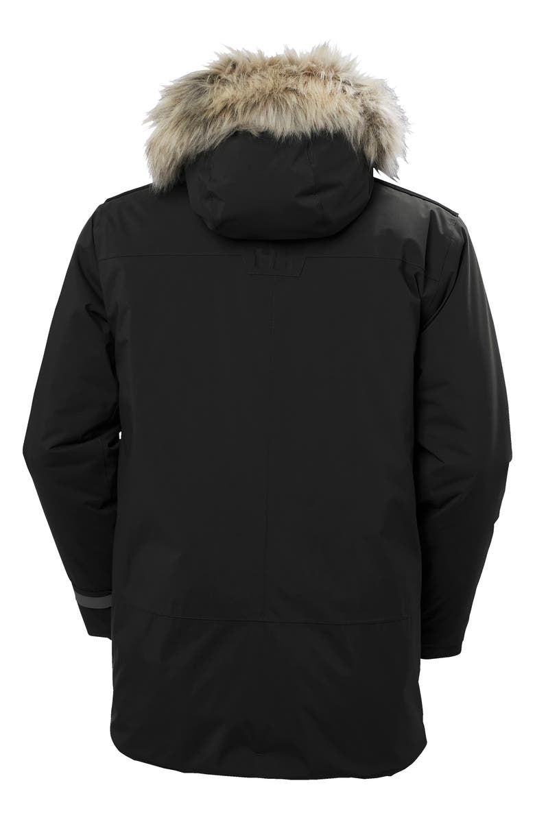 Helly Hansen Reine Waterproof Insulated Parka with Faux Fur Trim Hood, Alternate, color, Black