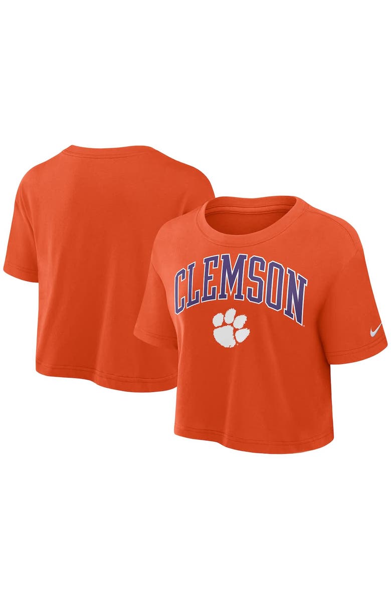 Nike Women's Nike Orange Clemson Tigers Power Pursuit Athletic Prep Arch Performance Cropped T-Shirt, Main, color, Orange