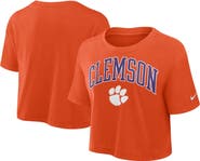 Nike Women's Nike Orange Clemson Tigers Power Pursuit Athletic Prep Arch Performance Cropped T-Shirt