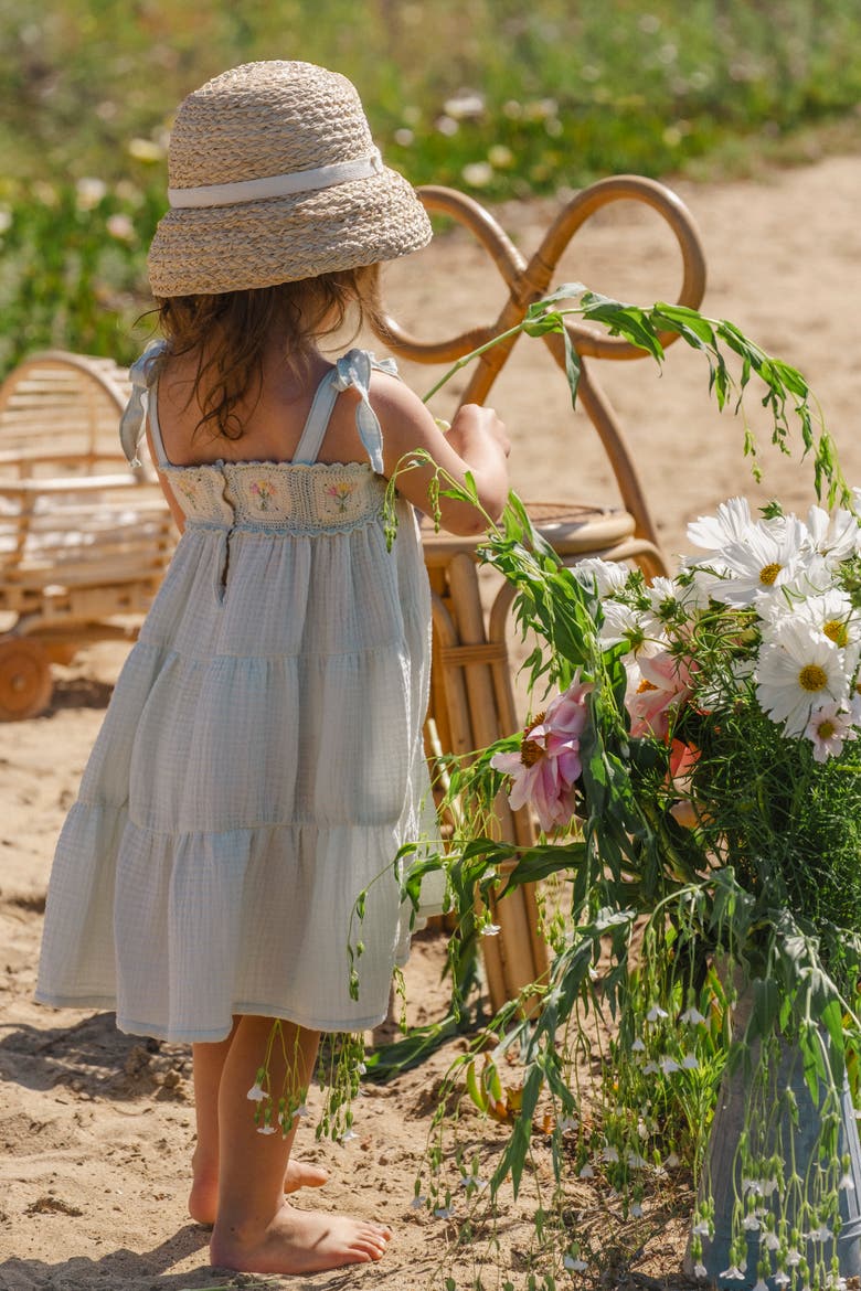 Crochet Dress, Alternate, color, Blue Bouquet