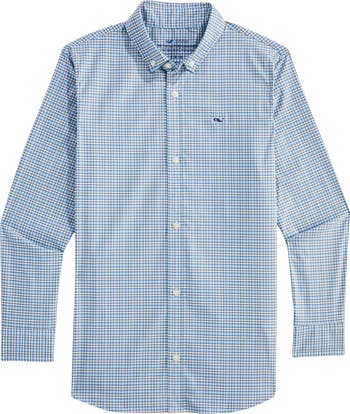 Kids' Tattersall On-The-Go brrrº Button-Down Shirt