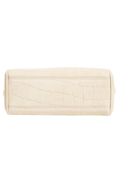 Jacquemus Le Petit Turismo Croc Embossed Suede Bowling Bag In White