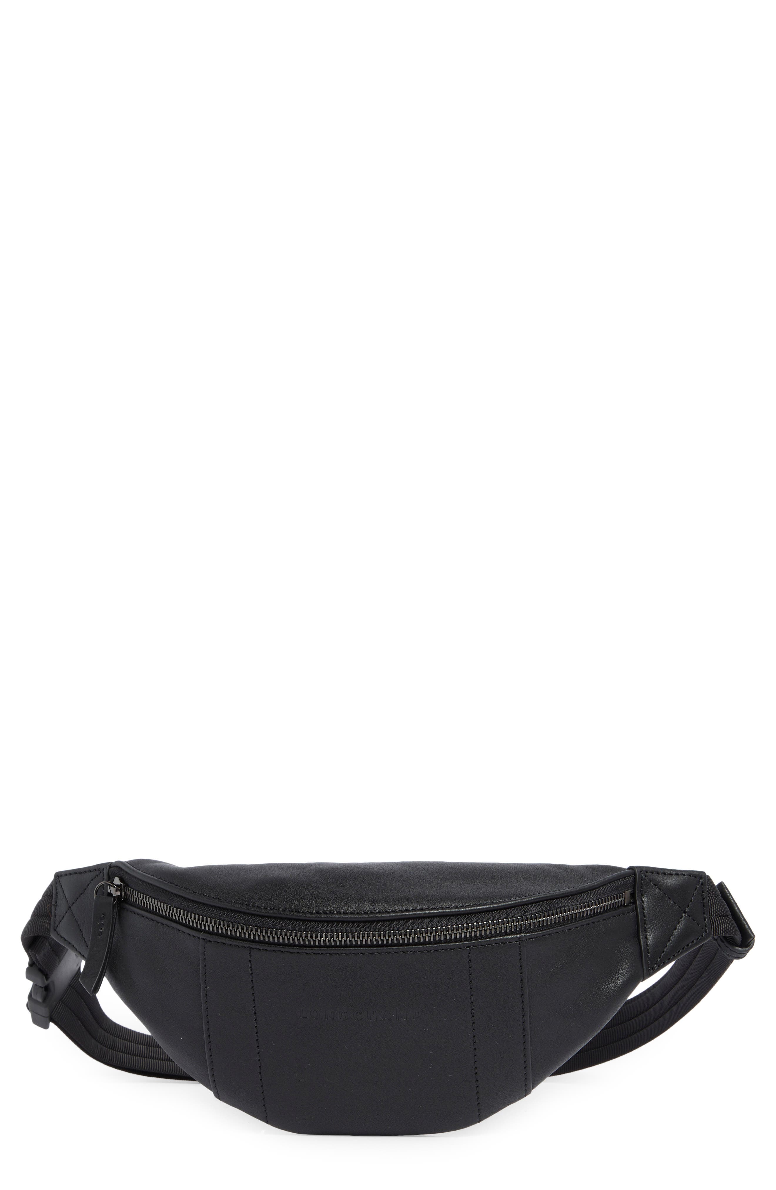 Longchamp 3D Leather Belt Bag, Main, color, Black