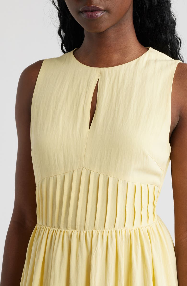 MOON RIVER Sleeveless Keyhole Midi Dress, Alternate, color, Yellow