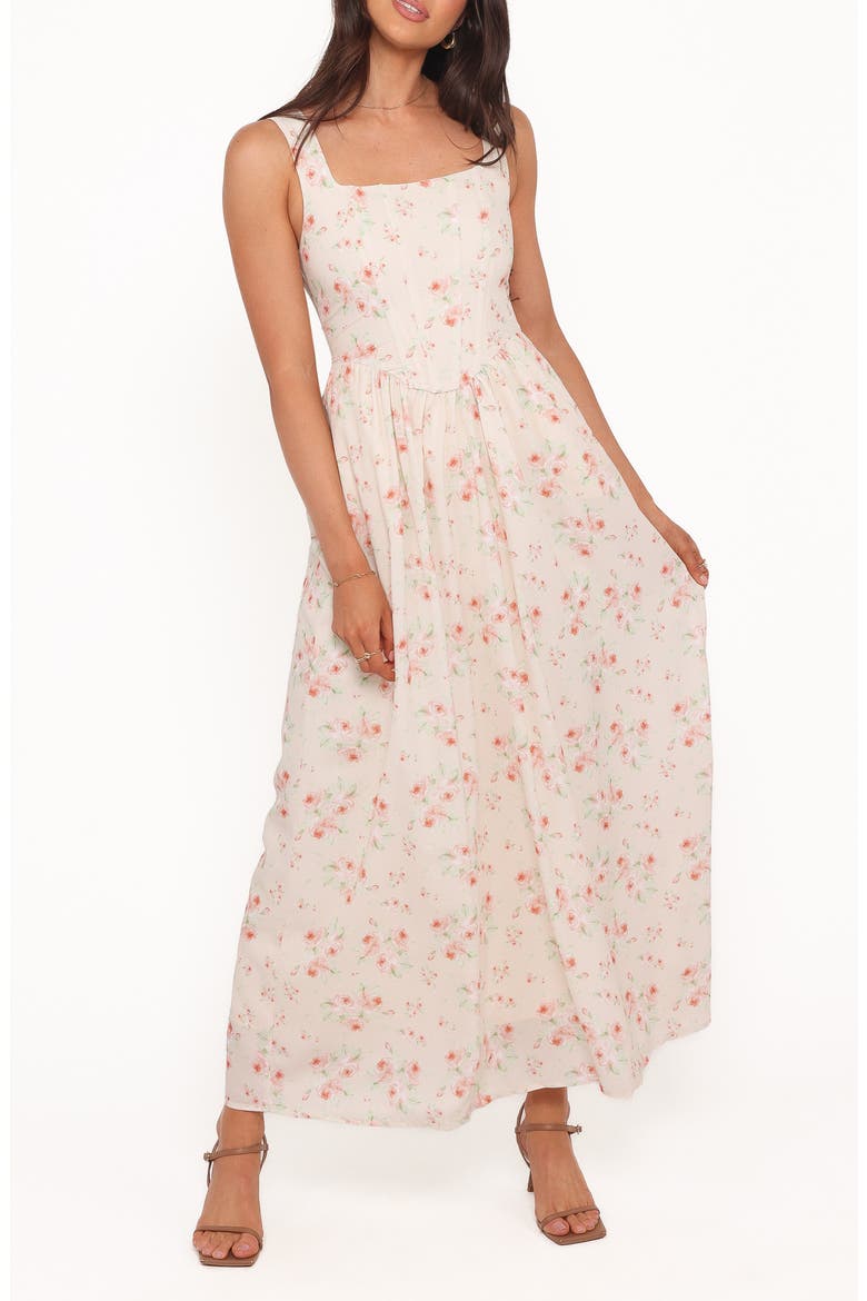 Vespa Floral Fit & Flare Dress, Main, color, PEACH FLORAL