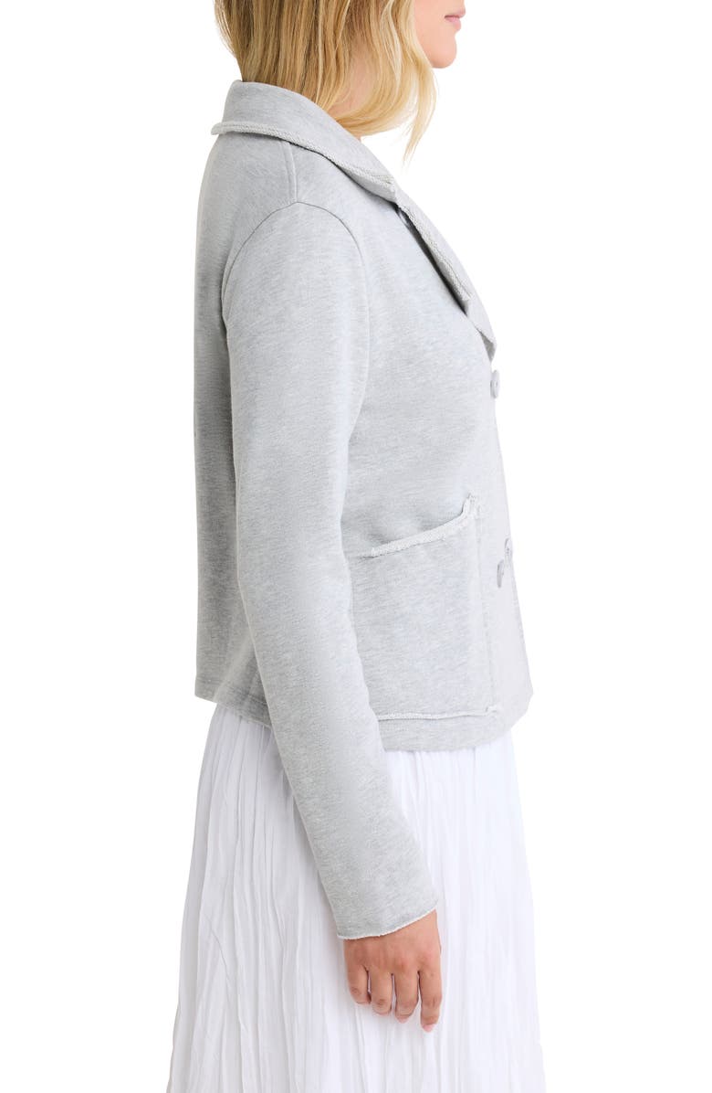 NIC+ZOE Cotton Blend French Terry Jacket, Alternate, color, Heather Grey