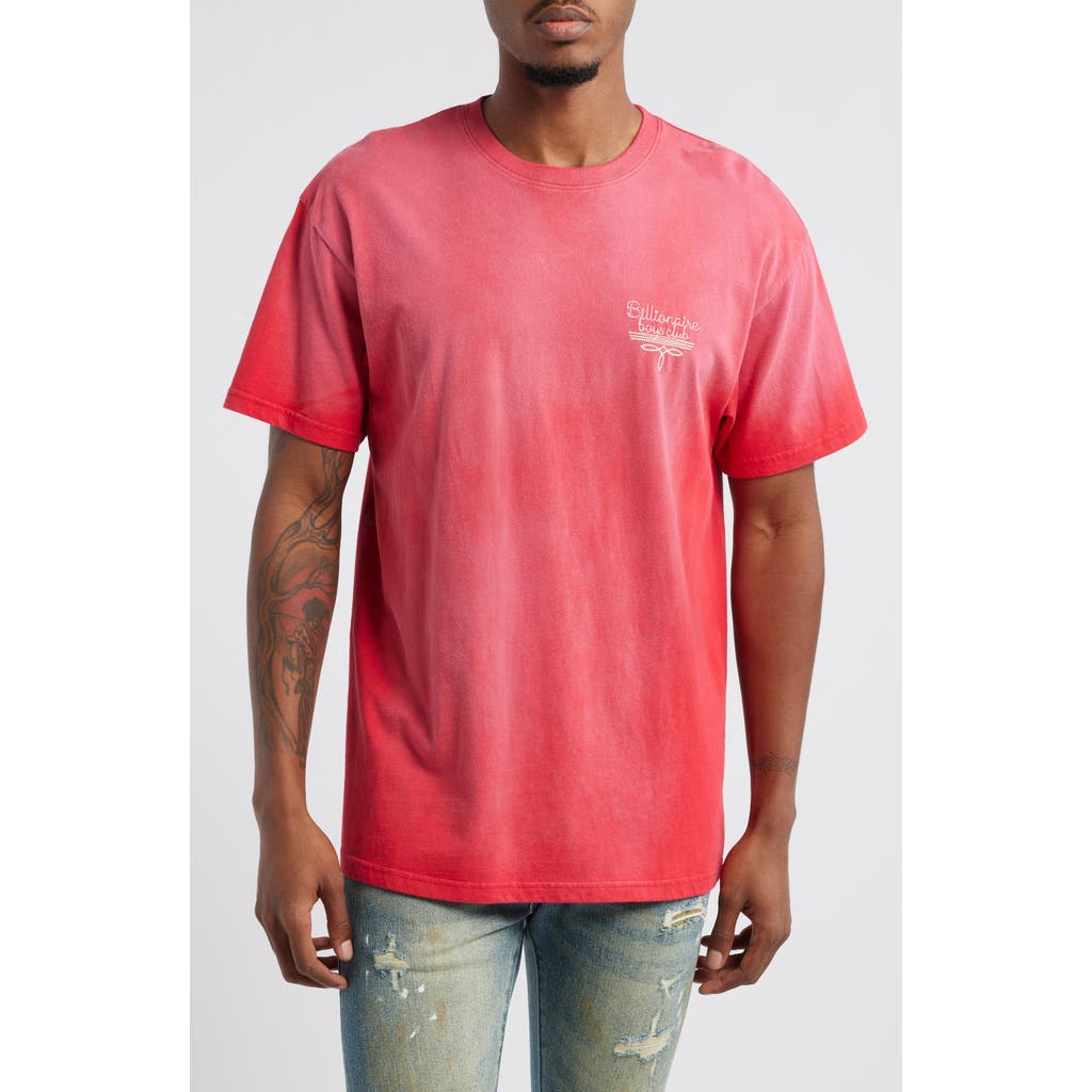 Billionaire Boys Club North Star Logo Embroidered Cotton Graphic T-Shirt in Racing Red