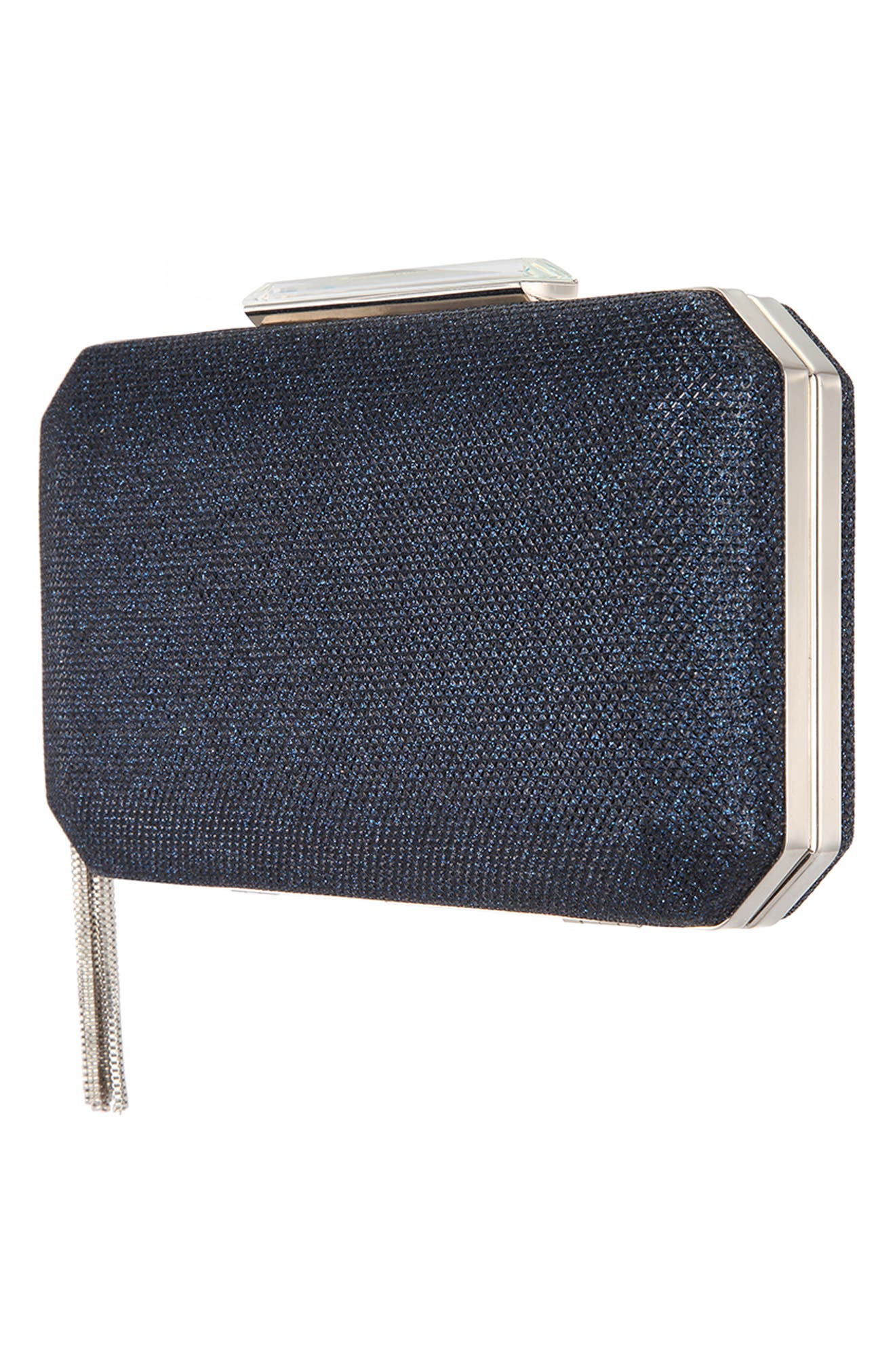 Nina Bellaria Minaudière Clutch, Alternate, color, Navy