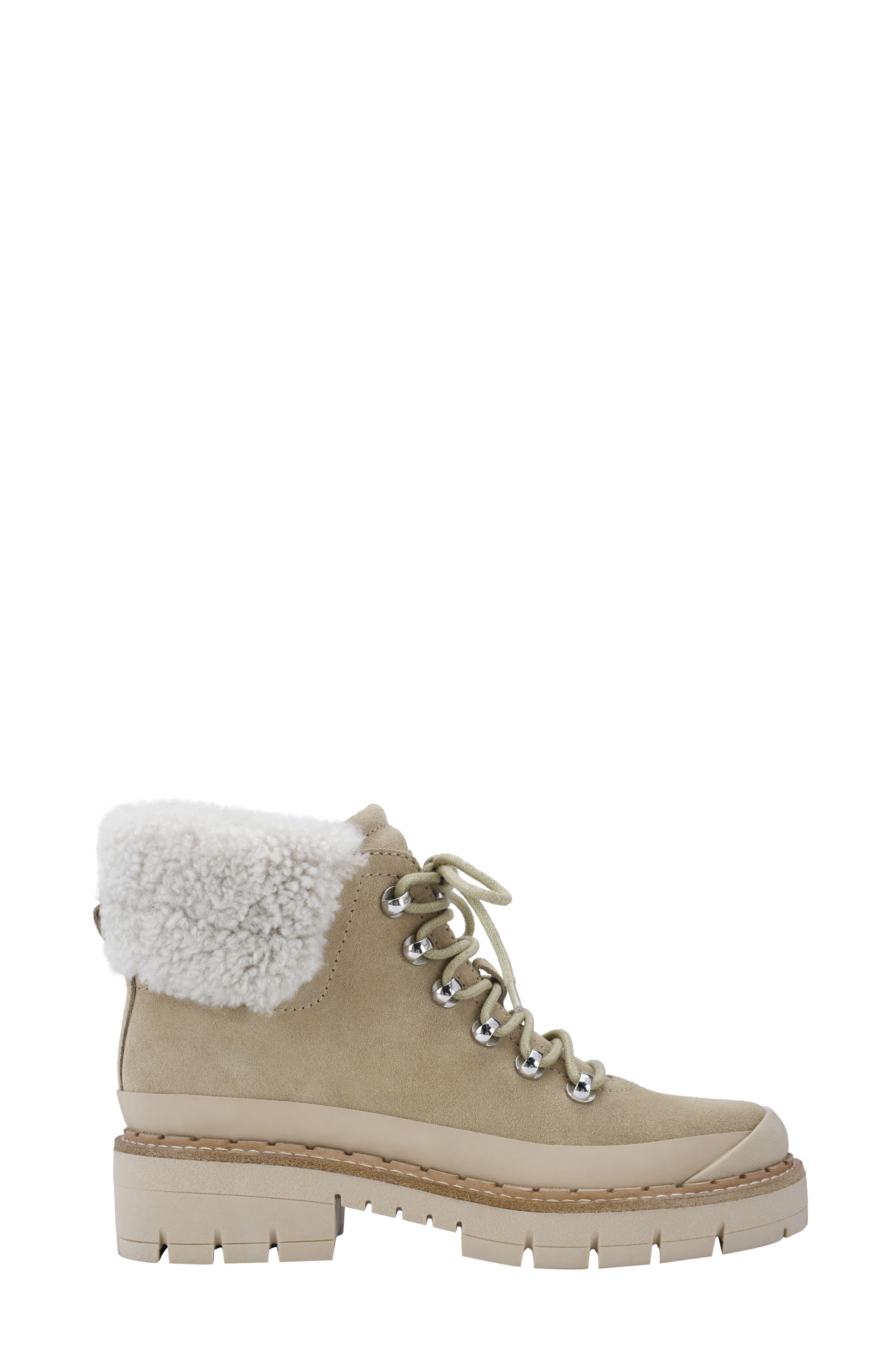 Cade Genuine Shearling Cuff Lace-Up Boot, Alternate, color, LIGHT NATURAL