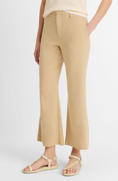 Vince Mid-rise Cropped Flare Trousers In Pale Nut