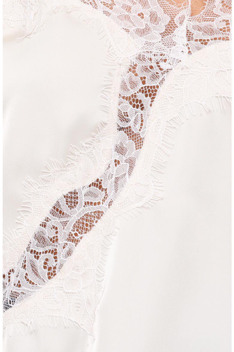 Avere Lace Trim Asymmetric Satin Camisole, Alternate, color, CREAM