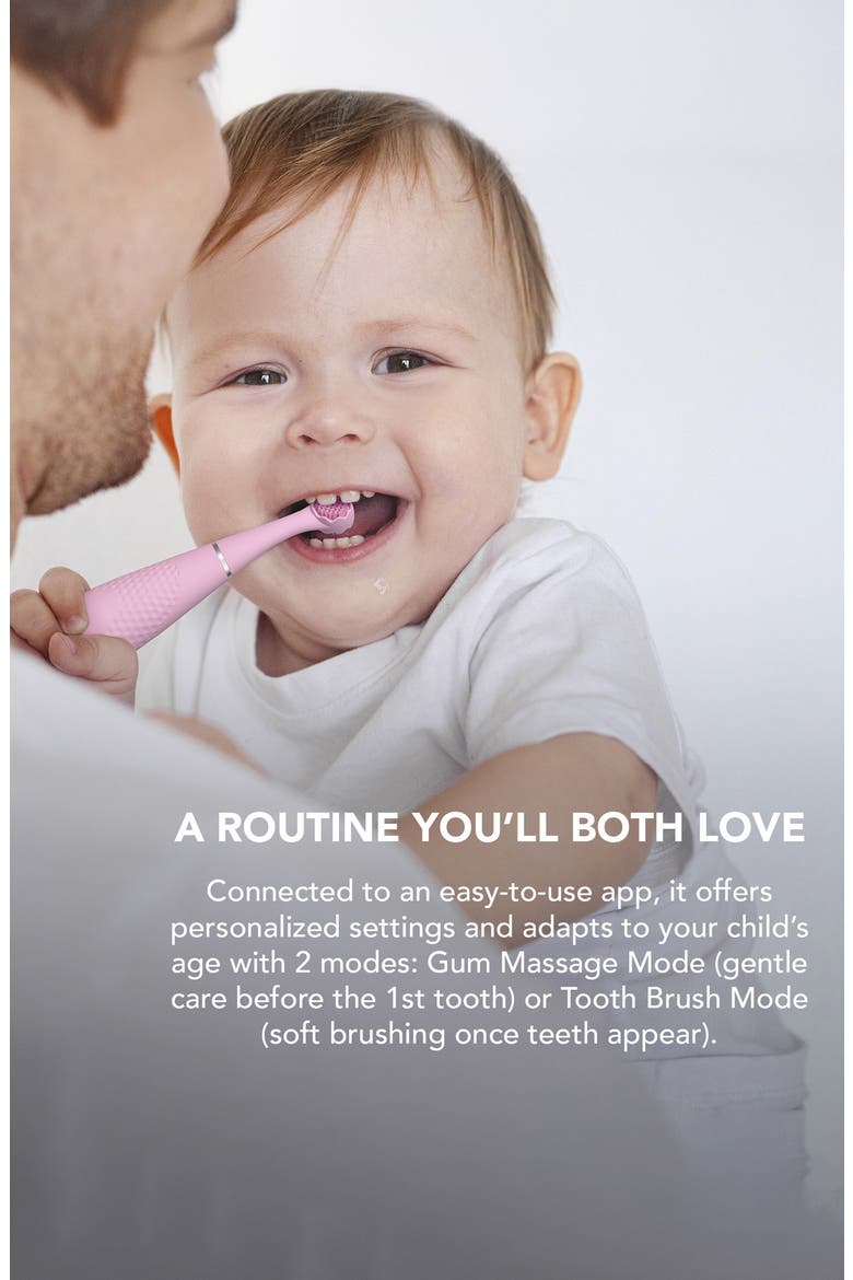 ISSA 4 Baby Silicone Sonic Toothbrush, Main, color, PEARL PINK