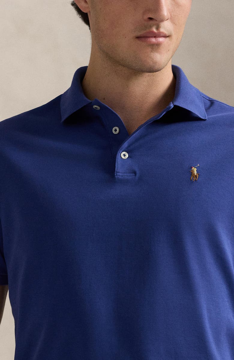 Polo Ralph Lauren Classic Fit Solid Blue Cotton Jersey Polo, Alternate, color,