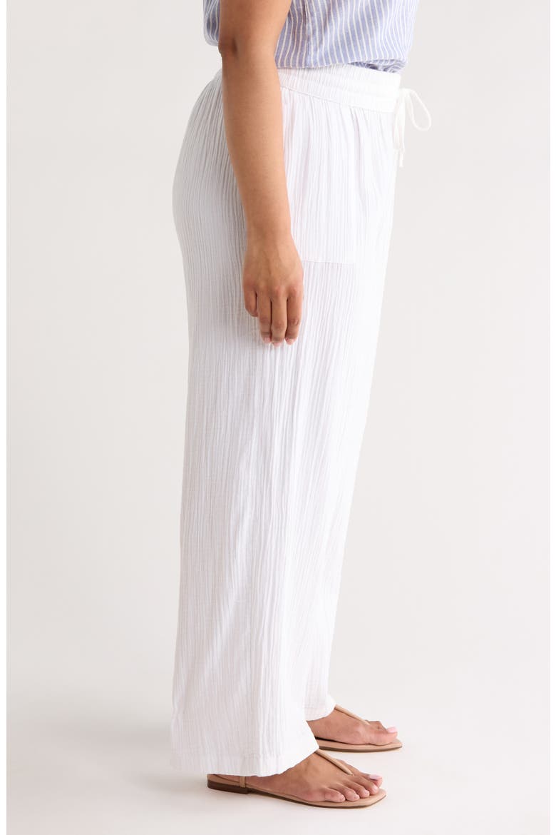 Wide Leg Cotton Gauze Pants, Alternate, color, WHITE
