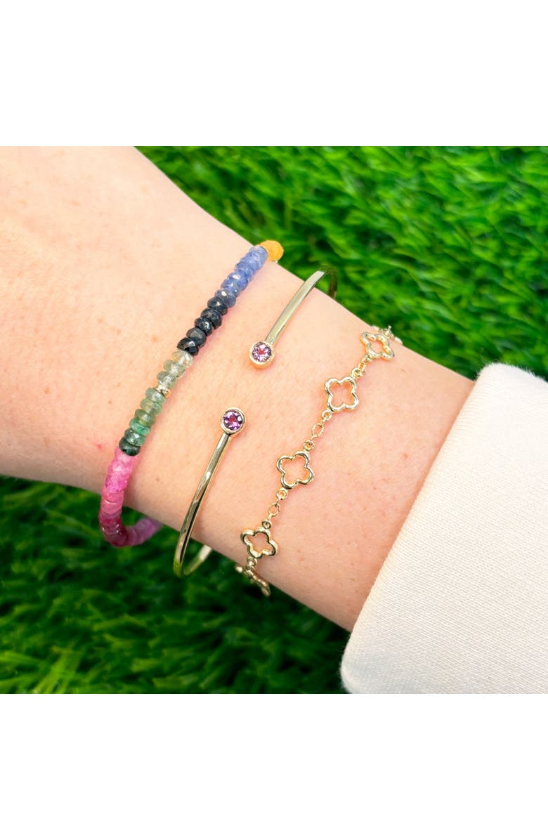 The Lovery Fine Jewelry Rainbow Gemstone Bead Bracelet, Alternate, color, Rainbow Gemstones