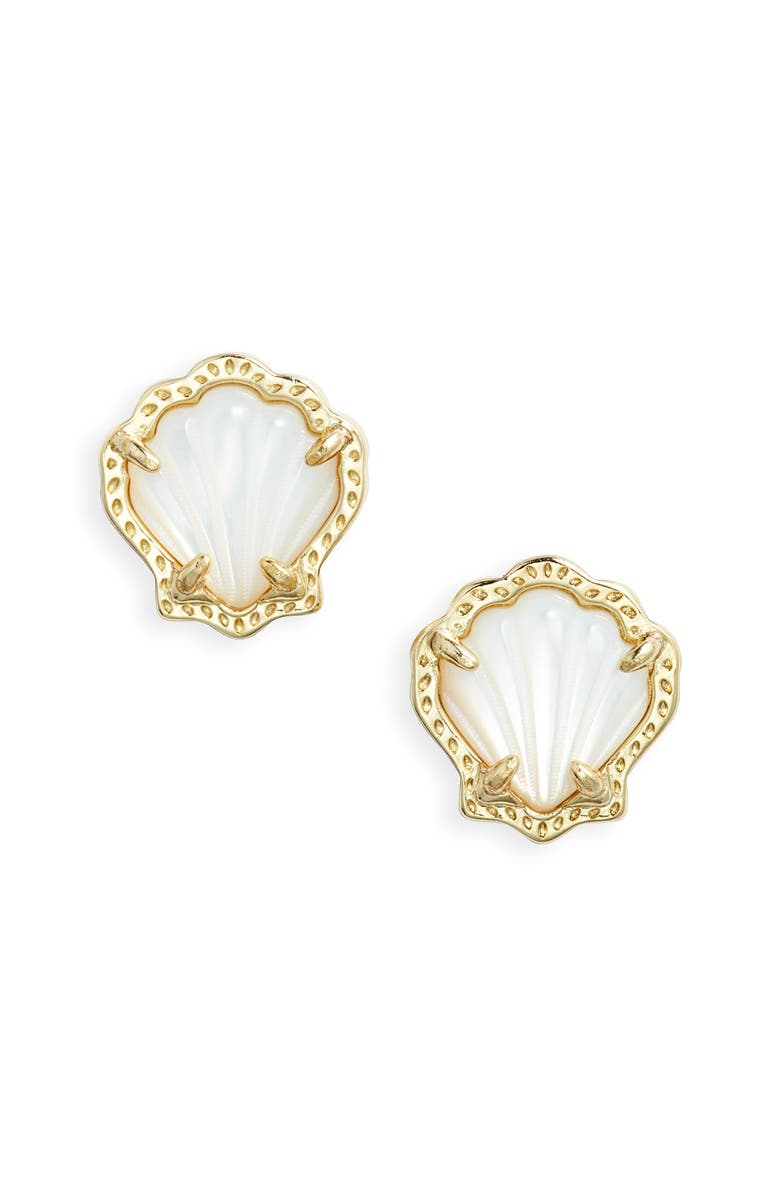 Kendra Scott Brynne Shell Stud Earrings, Main, color, 