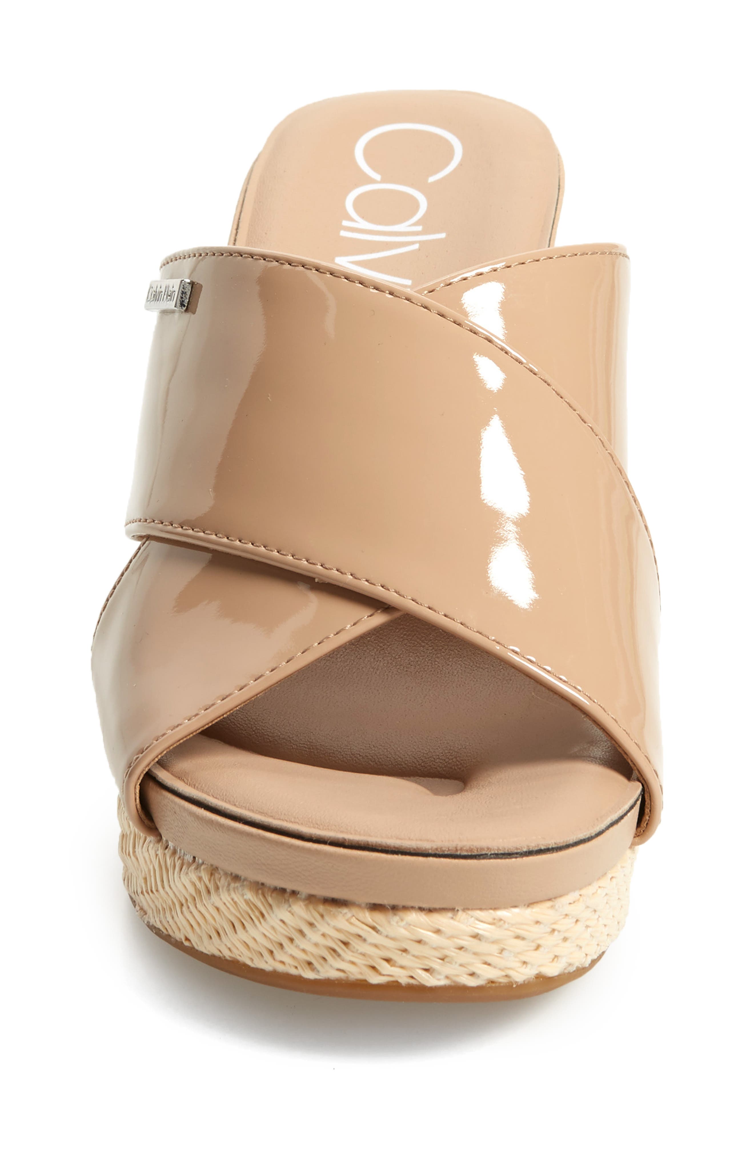 Jacolyn Wedge Slide Sandal, Alternate, color, DESERT SAND LEATHER