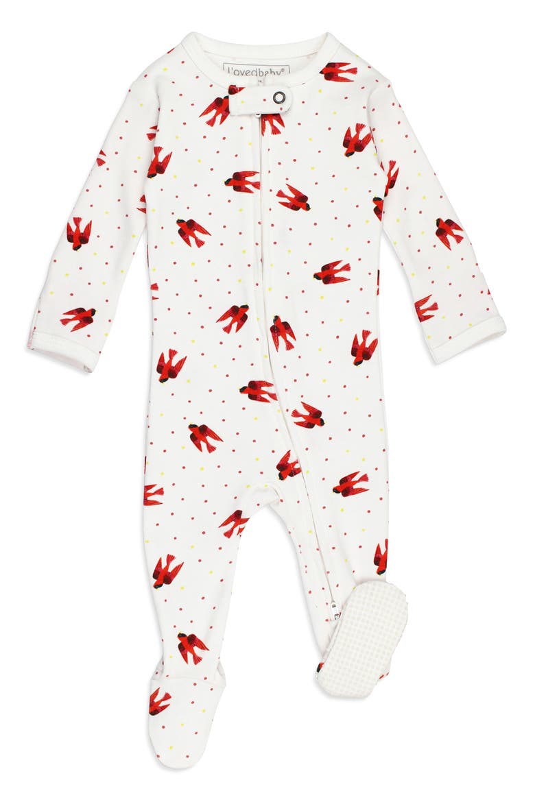 x 'The Very Hungry Caterpillar'™ Fitted One-Piece Organic Cotton Pajamas, Main, color, RED BIRD