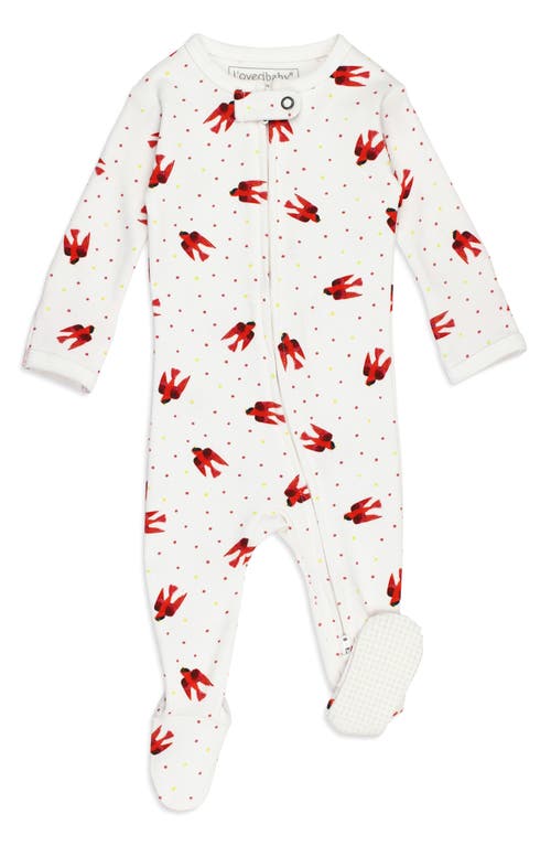 L'Ovedbaby x 'The Very Hungry Caterpillar'™ Fitted One-Piece Organic Cotton Pajamas in Red Bird 
