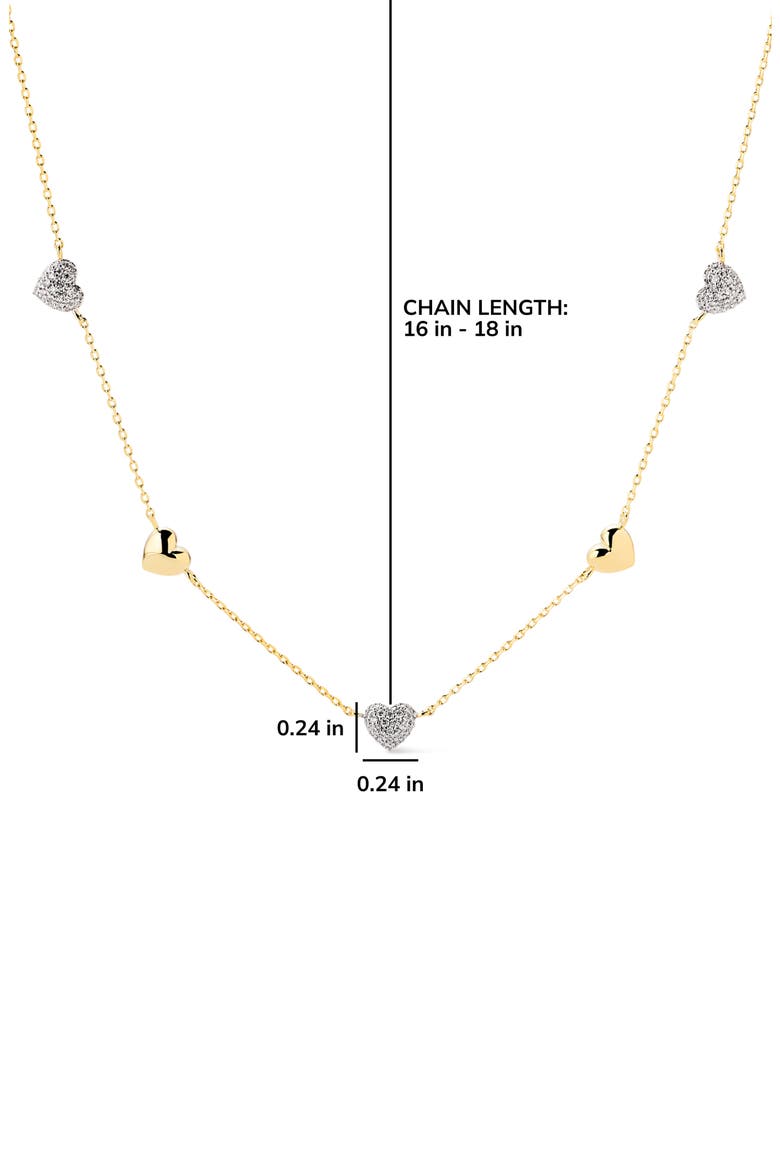 Lev Mini Pavé Station Necklace, Alternate, color, GOLD/CLEAR