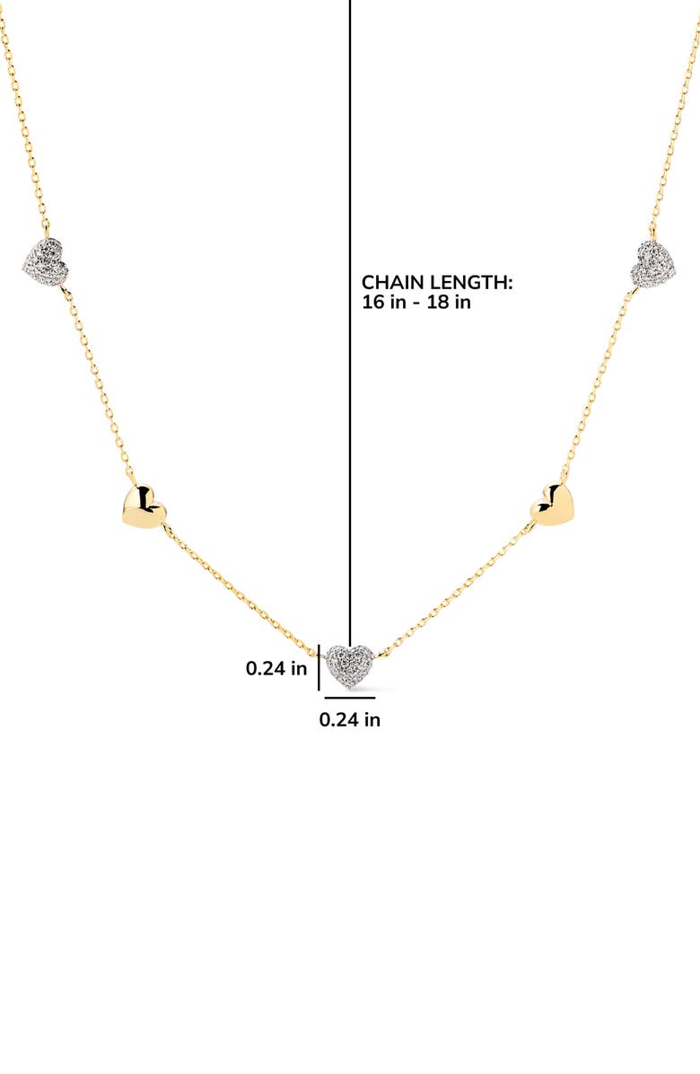Ana Luisa Lev Mini Pavé Station Necklace, Alternate, color, Gold / Clear