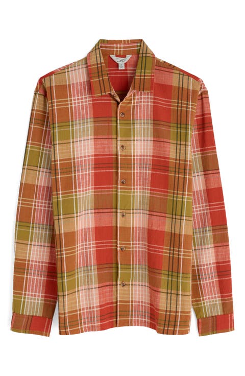 Penmere Plaid Organic Cotton Button-Up Shirt