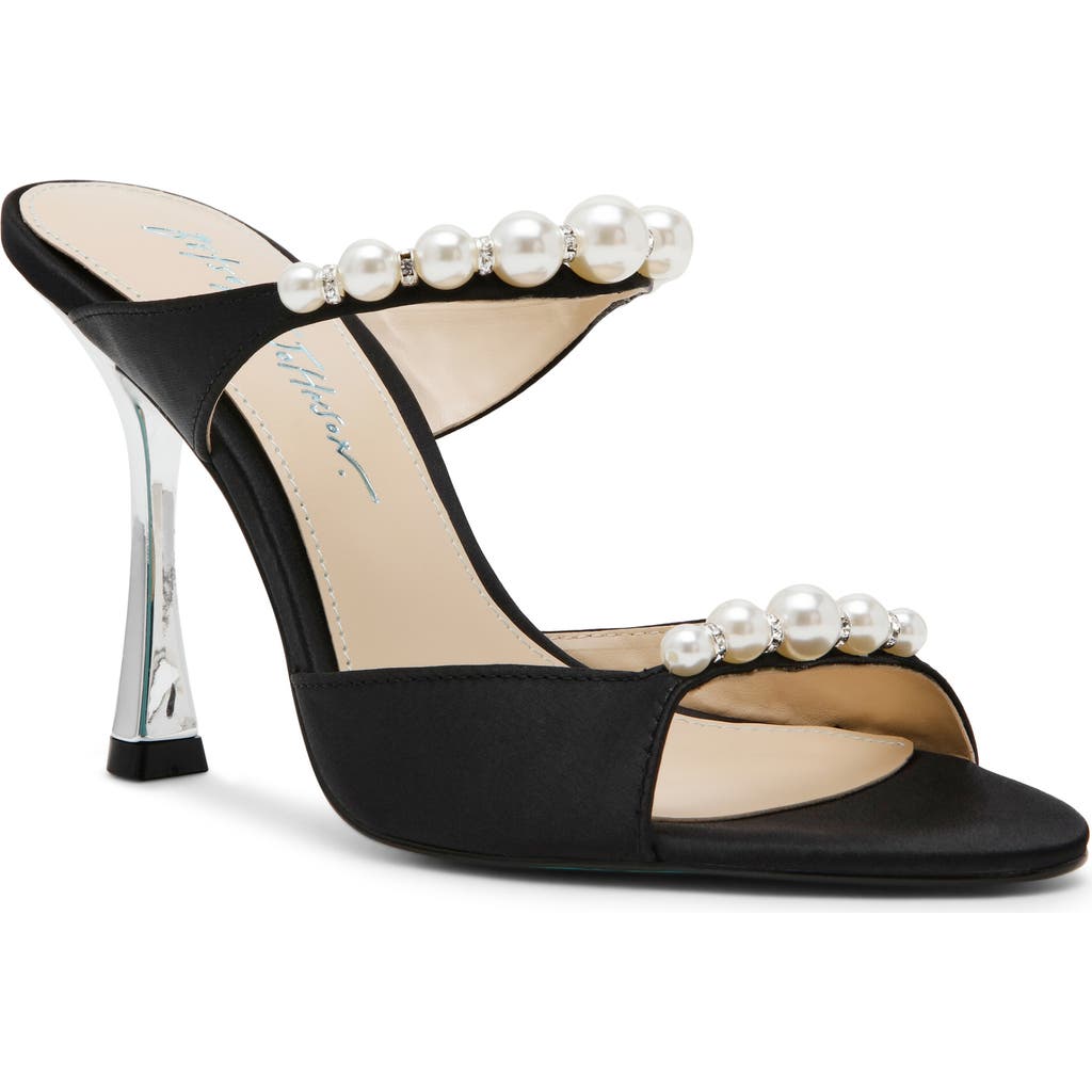 Betsey Johnson Lacy Sandal In Black