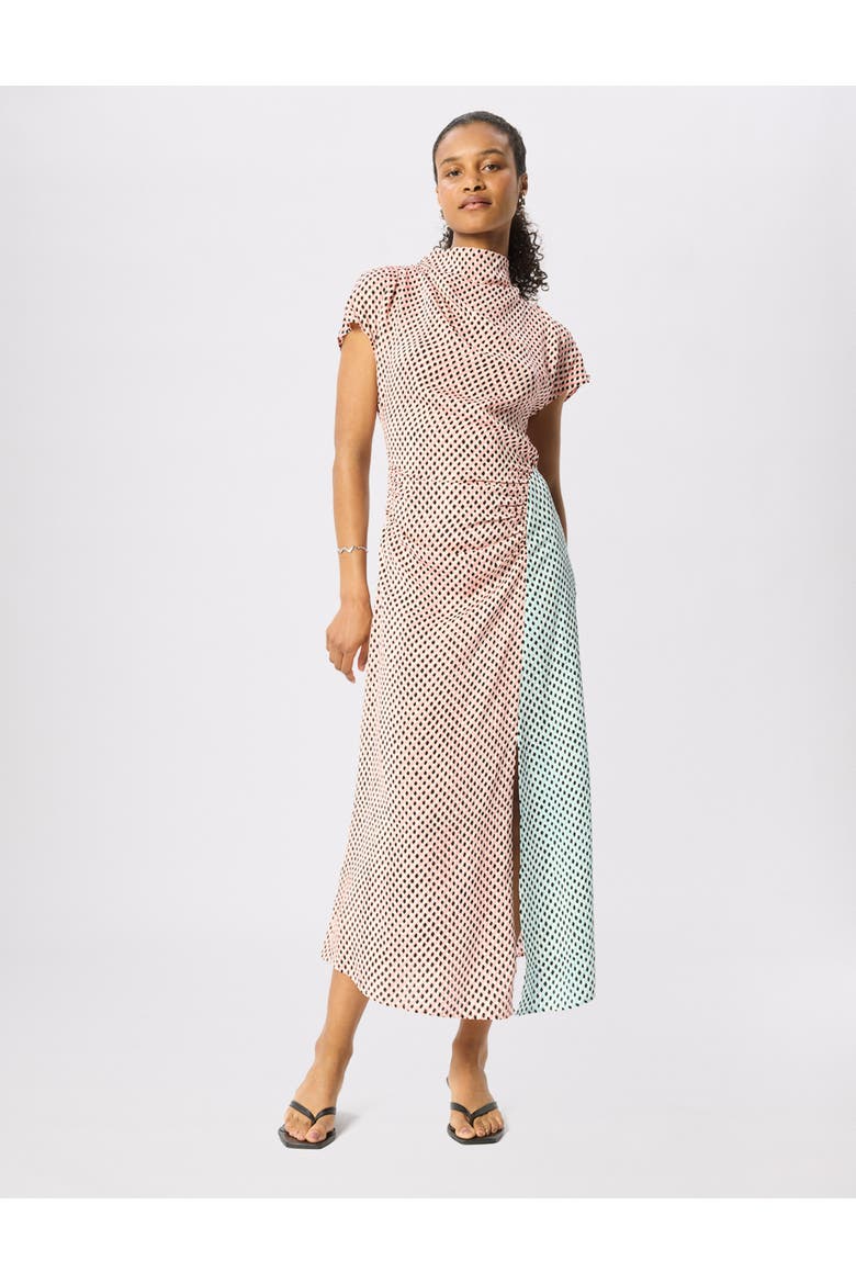 Short Sleeve Cowl Neck Dress, Main, color, Pink/Multi