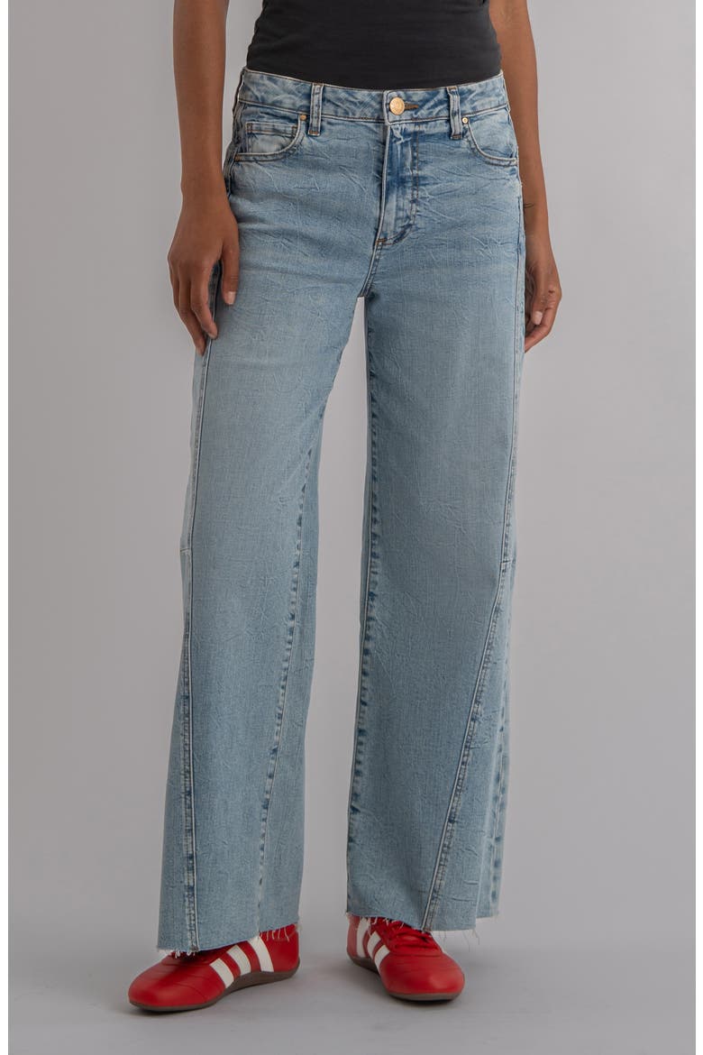 Meg High Waist Raw Hem Wide Leg Jeans, Main, color, IMAGINATION