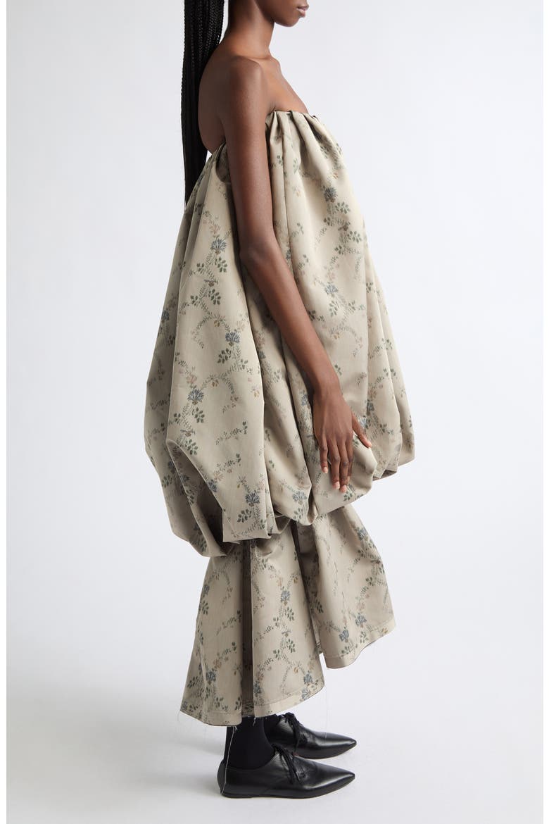 Damask Floral Pleated Bubble Dress, Alternate, color, DAMASK FLORAL