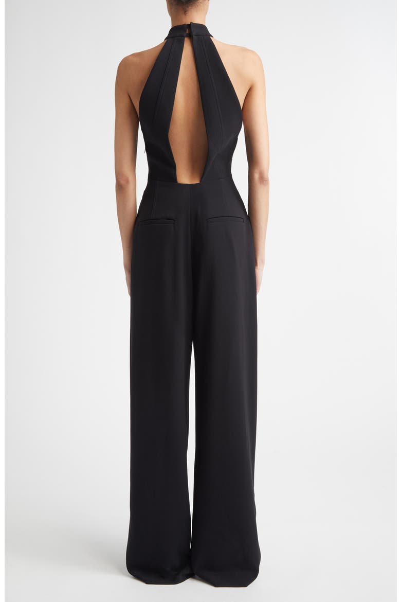 Lucie Merino Wool Halter Jumpsuit, Alternate, color, BLACK